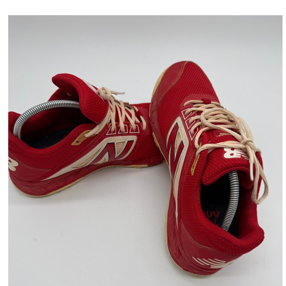 New Balance Fresh Foam Running Shoes Red Cream Mens Size 12 Low Top Sneakers